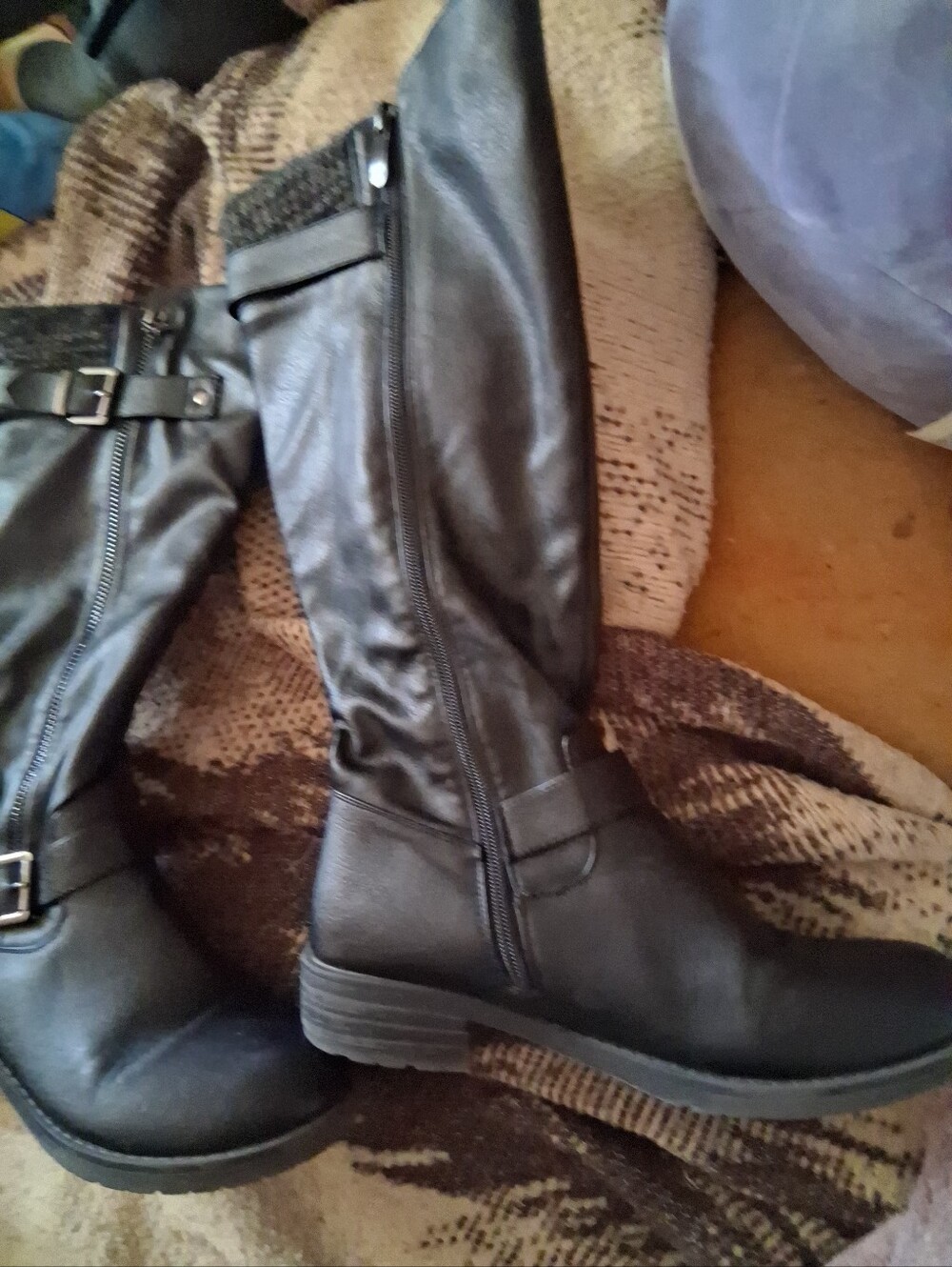 Dreampair Riding Boots Size 8Women’s Black Knee-High Zip Riding Boots